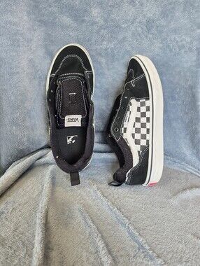 Vans Kids Checkerboard Skate Shoes - Black/White